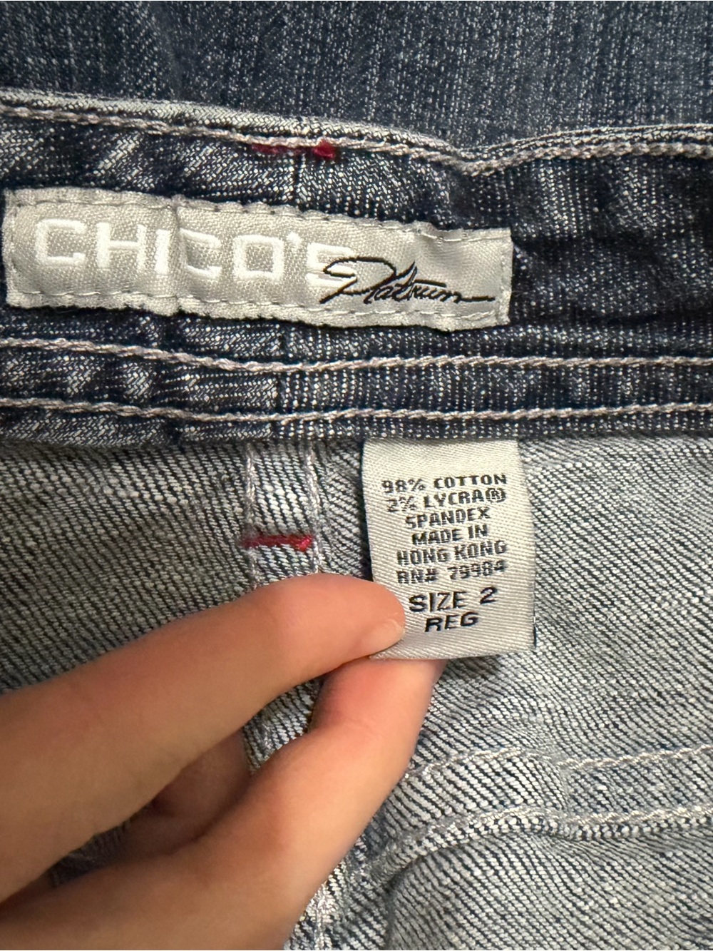 Chico’s Platinum Bootcut Jeans Size 2 Regular Medium Wash Embellished Pockets - Picture 4 of 4